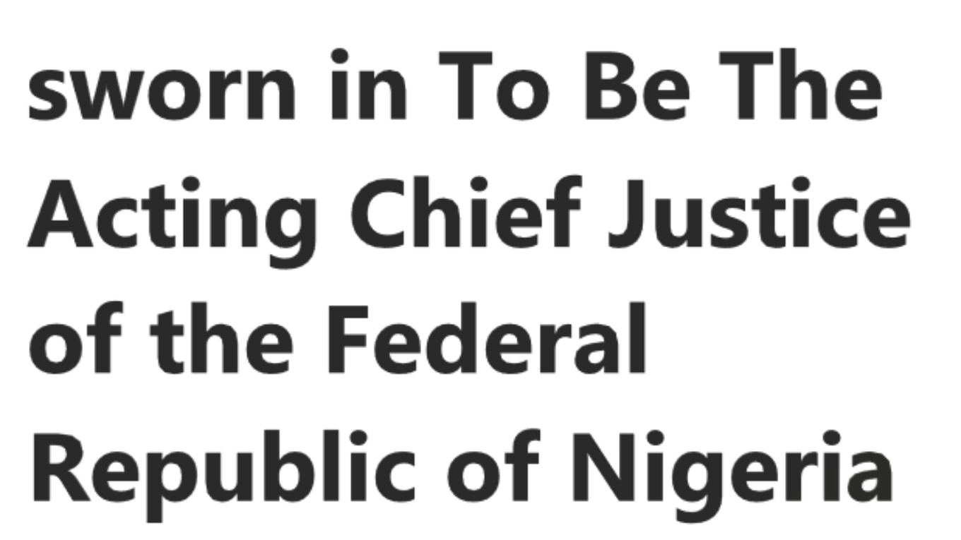 [BREAKINGNews] Ariwoola has been sworn in To Be The Acting Chief Justice of the Federal Republic of Nigeria [PHOTO]